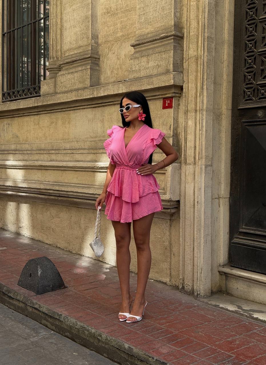 Celeste Ruffle Tiered Mini Dress - 1205