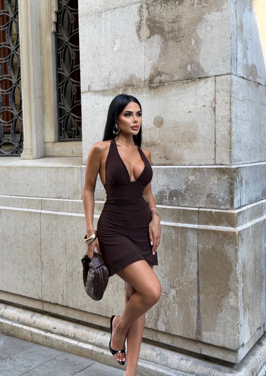 Velvet Flame Halter Mini Dress Night Luxe Edition - 1233