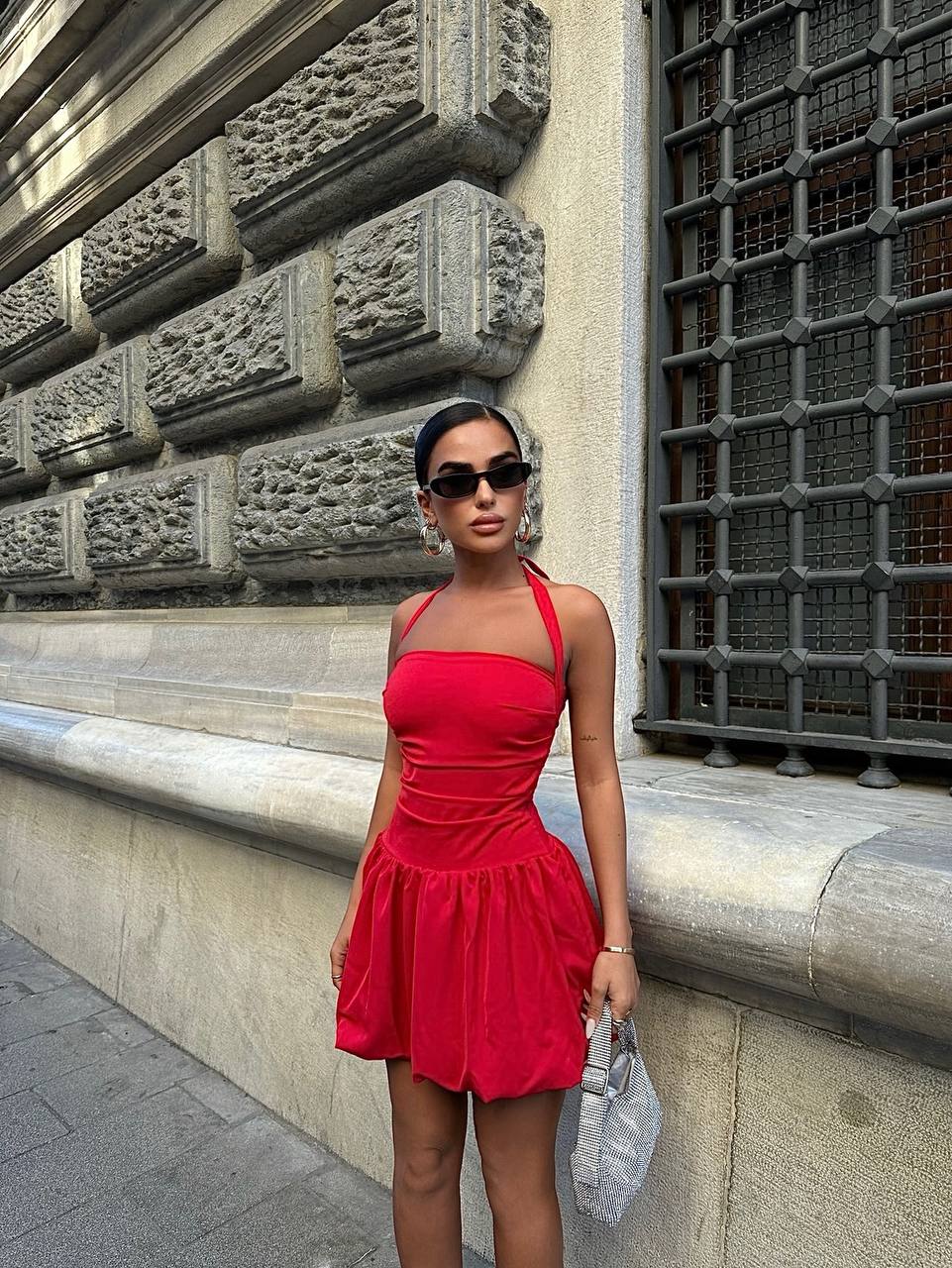 Scarlet Halter Mini Dress – 1055