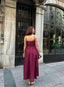 The Lace-Up Elegance Midi Dress - 1163