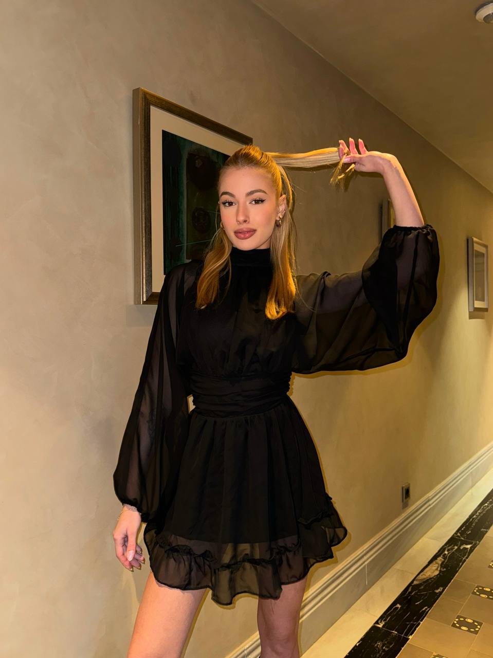 The Aurelia Chiffon Mini Dress – 1165