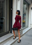 Eternal Ruffle Mini Dress Fit & Flare Button Detail - 1249
