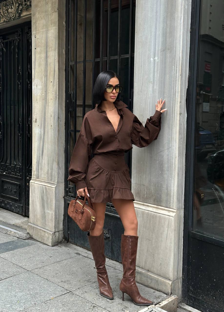 Urban Muse Mini Dress Fitted Button Front 1277