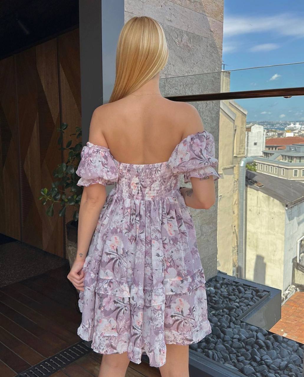 Blossom Romance Off-Shoulder Dress – 1151