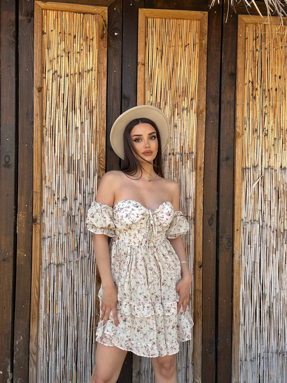 Blossom Romance Off-Shoulder Dress – 1151