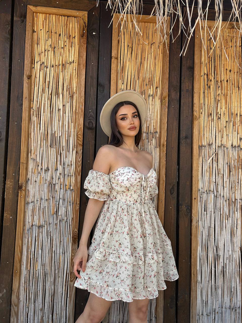 Blossom Romance Off-Shoulder Dress – 1151