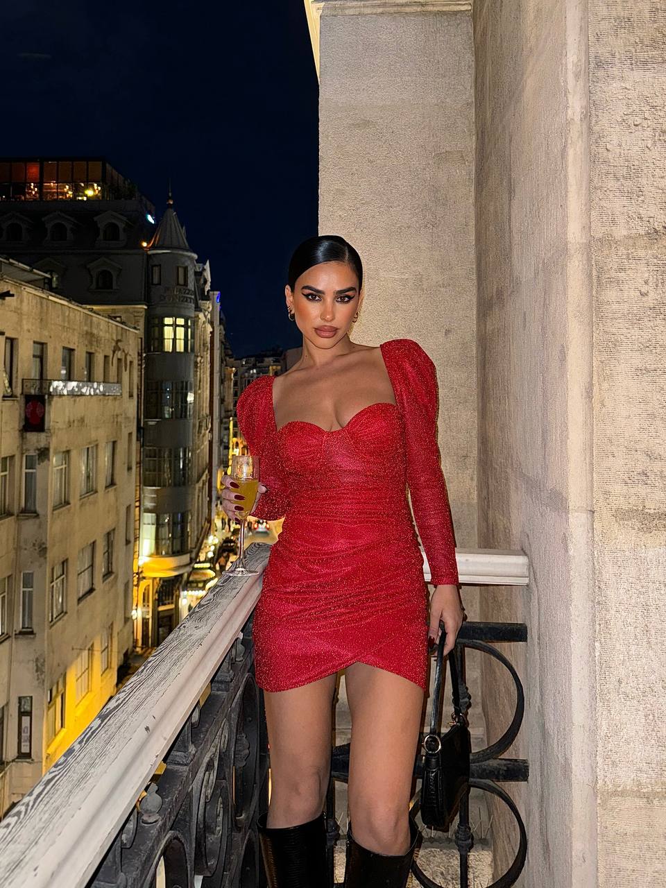 The Glam Sequin Long-Sleeve Mini Dress – 1039