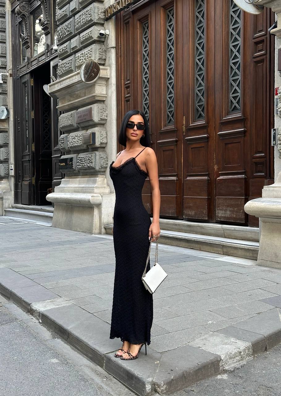 The Florence Crochet Maxi Dress Textured Romance - 1183