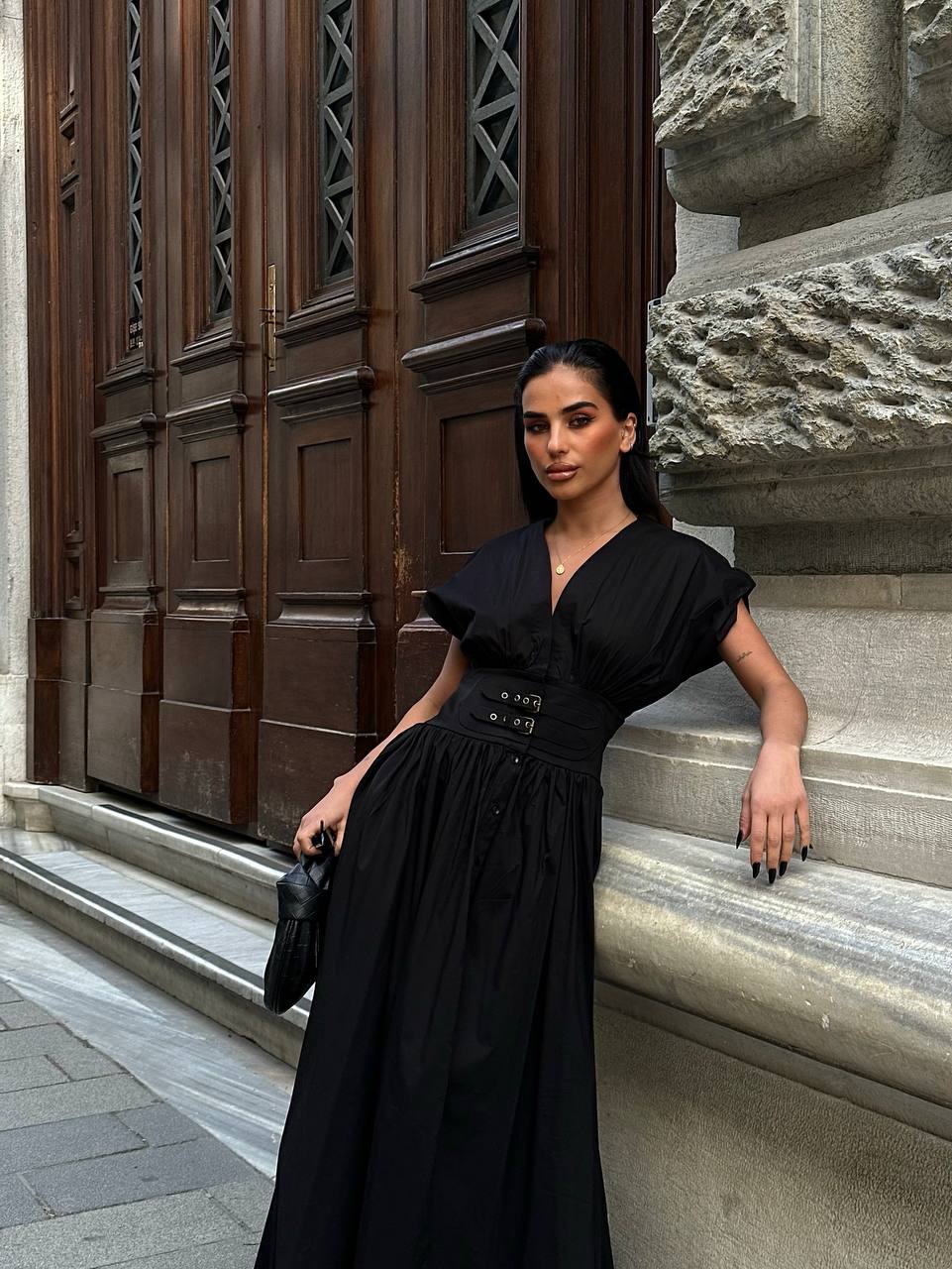 The Empress Waist-Cinched Maxi Dress Statement Elegance - 1189