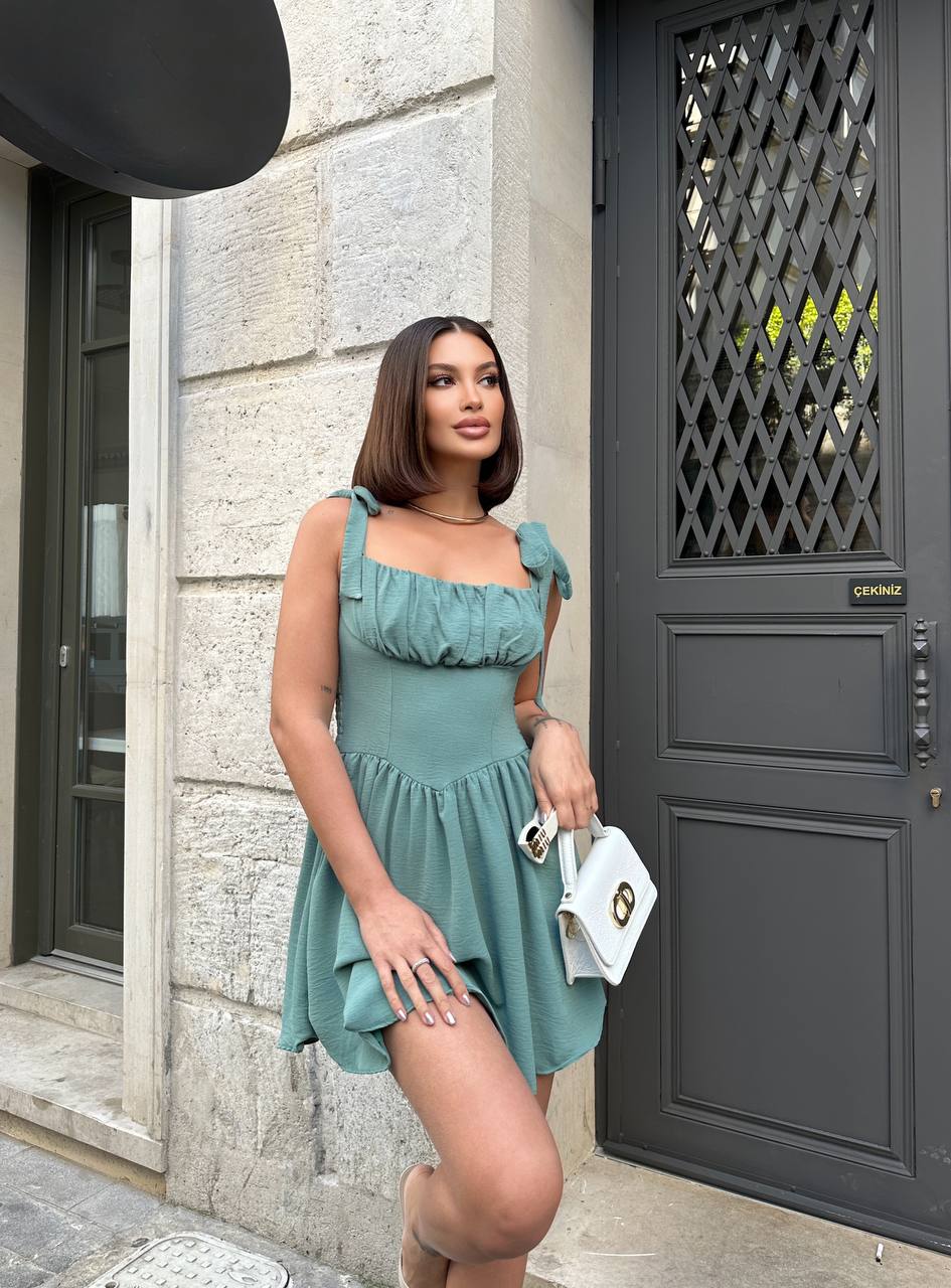 The Amara Tie-Strap Babydoll Mini Dress – 1197