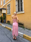 Sunset Whisper Strapless Lace Midi Dress - 1223