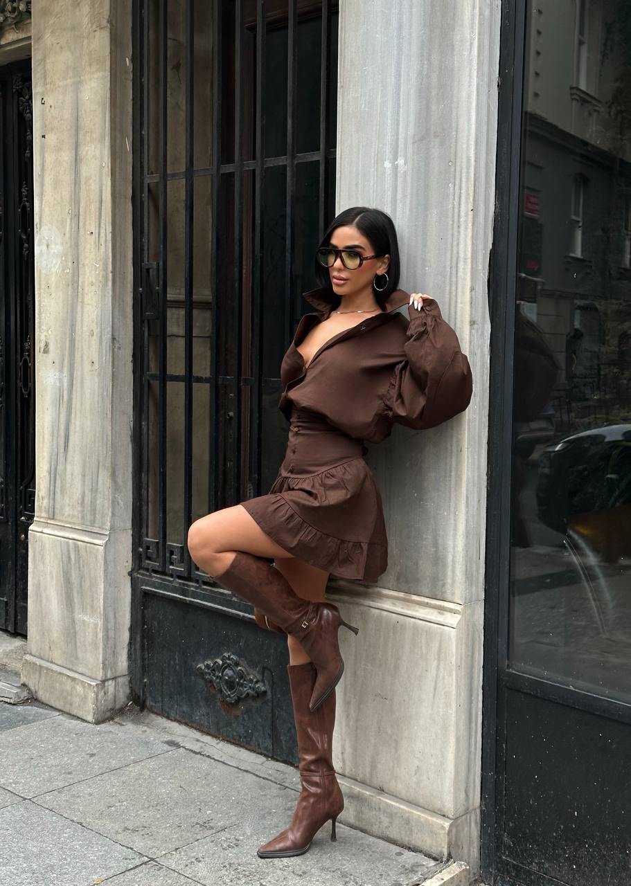 Urban Muse Mini Dress Fitted Button Front 1277