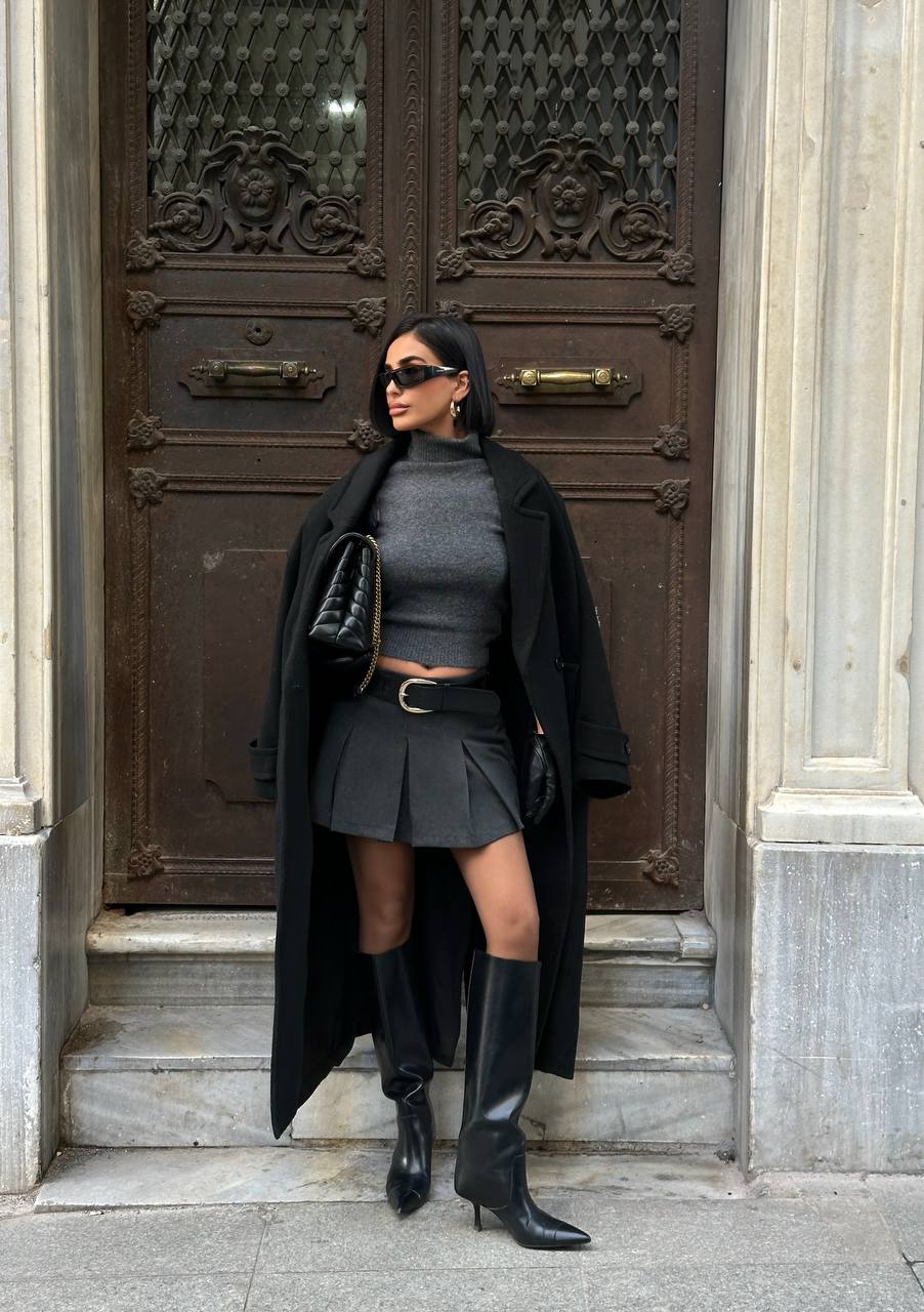 Midnight Muse Mini Skirt Set Halter Open-Back 1274