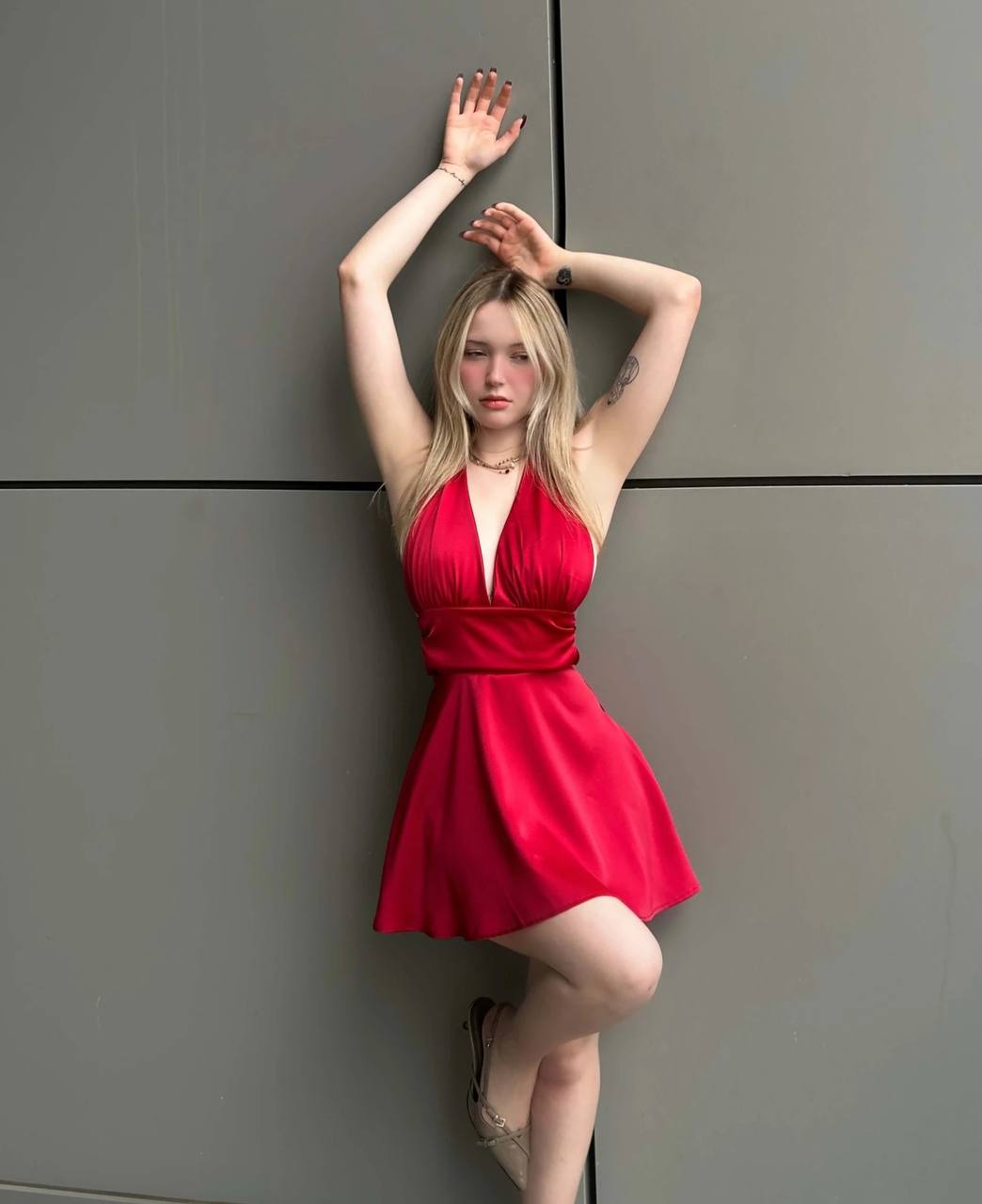 The Allure Satin Halter Mini Dress - 1018