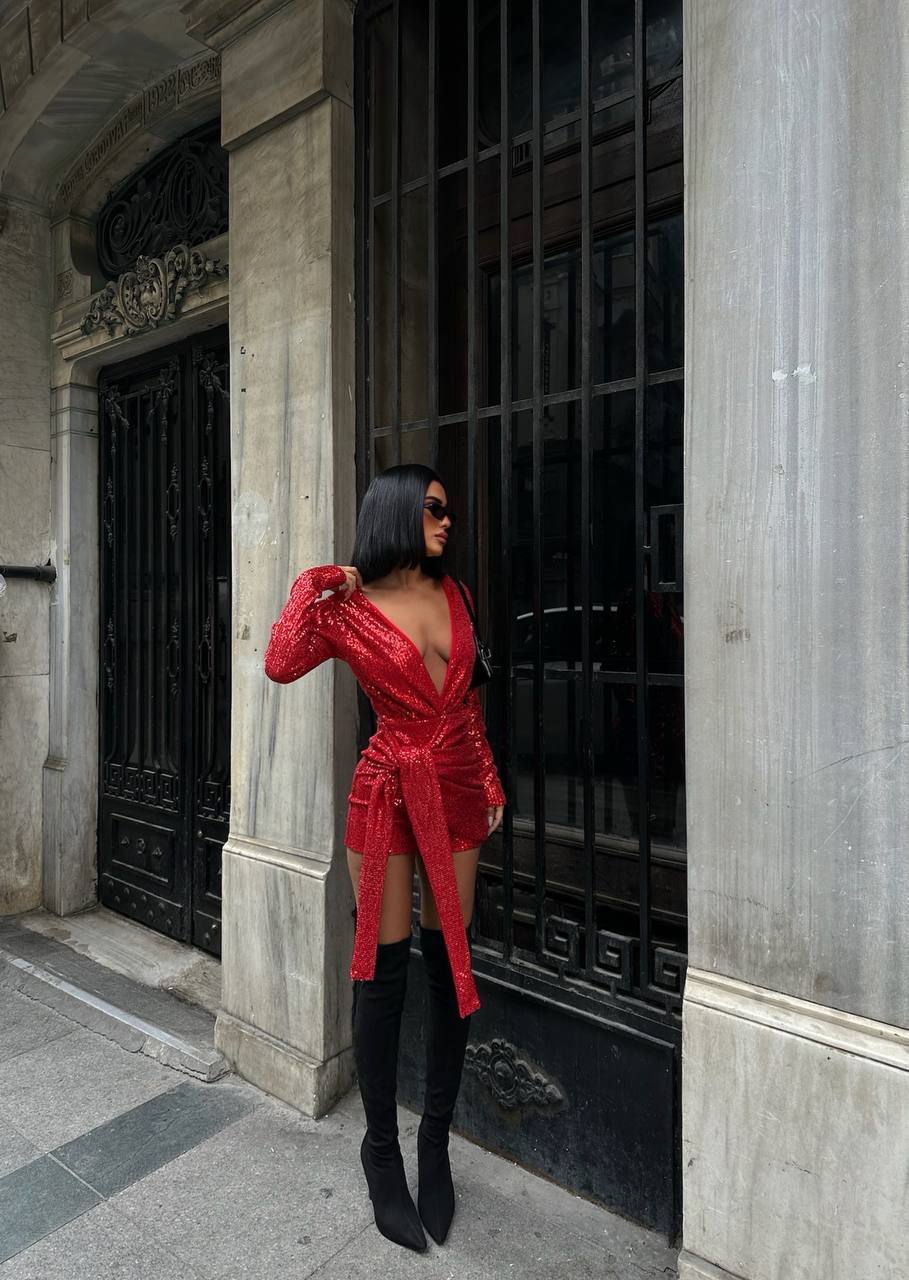 Midnight Glam Sequin Mini Dress - 1042