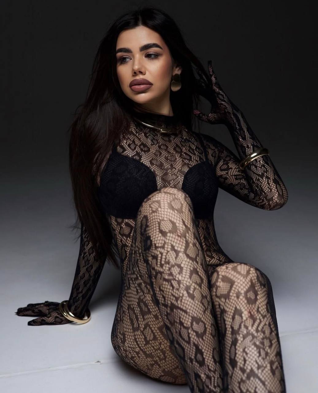 Noir Lace Illusion Full Bodysuit Bold Elegance - 1180