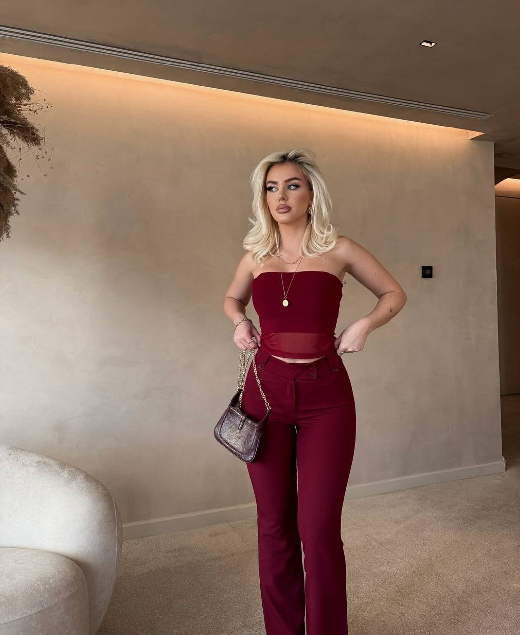 The Luxe Strapless Mesh Panel Set Chic Two-Piece - 1166