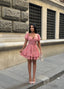 The Bella Ruffle-Sleeve Corset Mini Dress - 1204