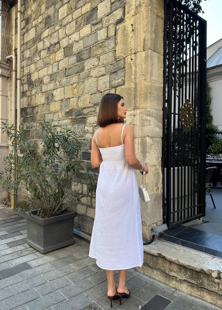 Serenity Smocked Strap Midi Dress - 1220