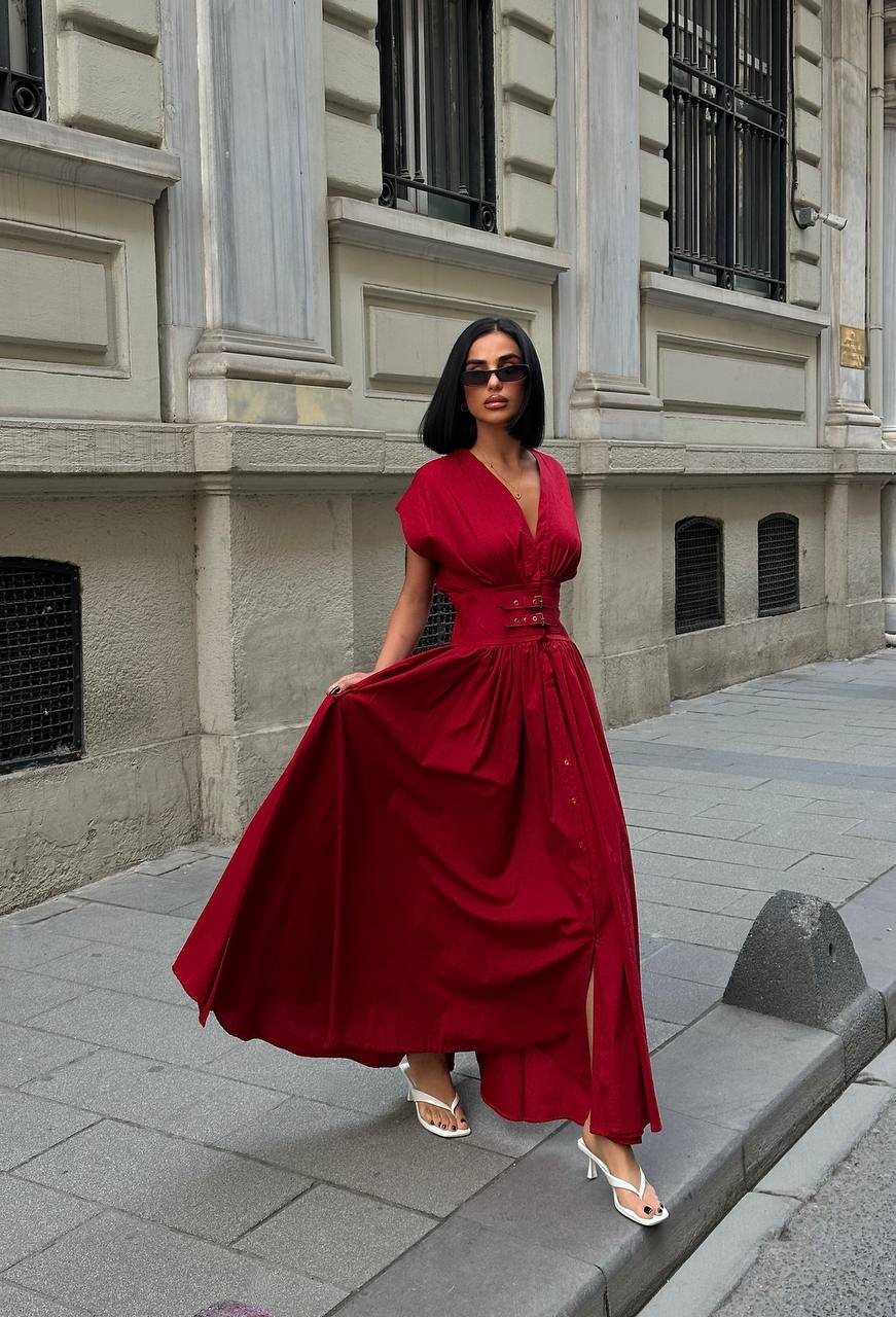 The Celeste Belted Maxi Dress - 1239