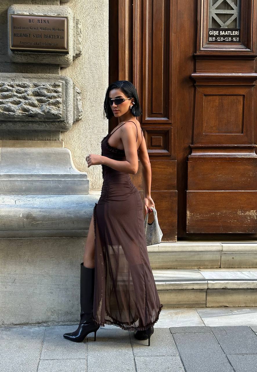 The Noir Allure Maxi Dress – 1044