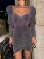 The Glam Sequin Long-Sleeve Mini Dress – 1039