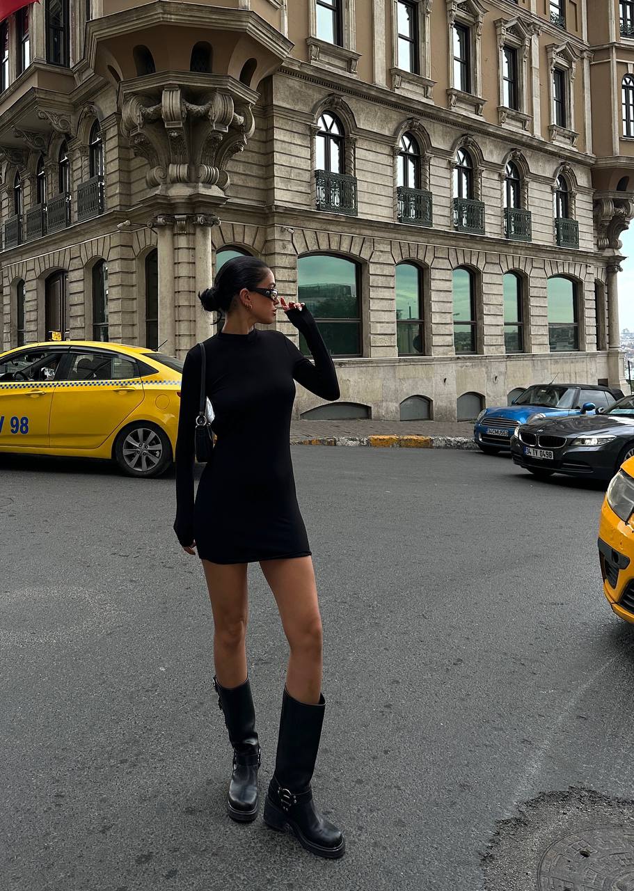 The Luxe Allure Open-Back Mini Dress - 1017