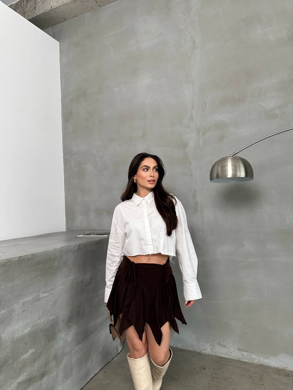 Ethereal Asymmetrical Ruched Skirt - 1173