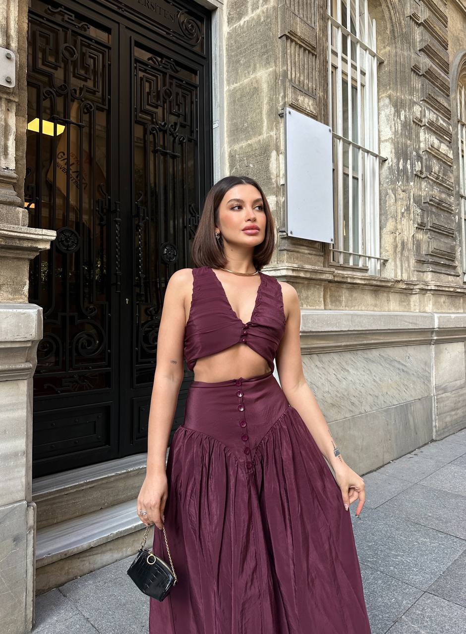 Chic Vintage-Inspired Two-Piece Set - 1179