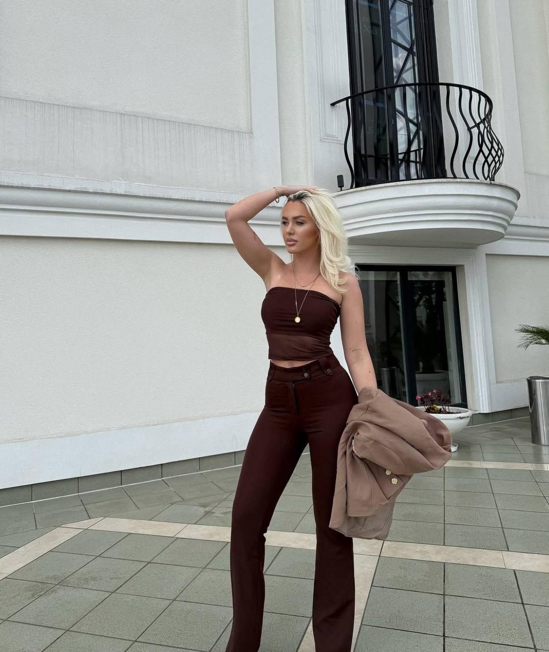 The Luxe Strapless Mesh Panel Set Chic Two-Piece - 1166