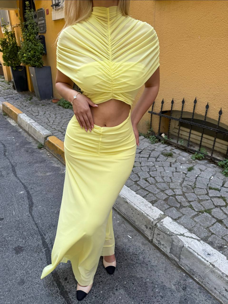 The Aurora Ruched Cut-Out Maxi Dress - 1222