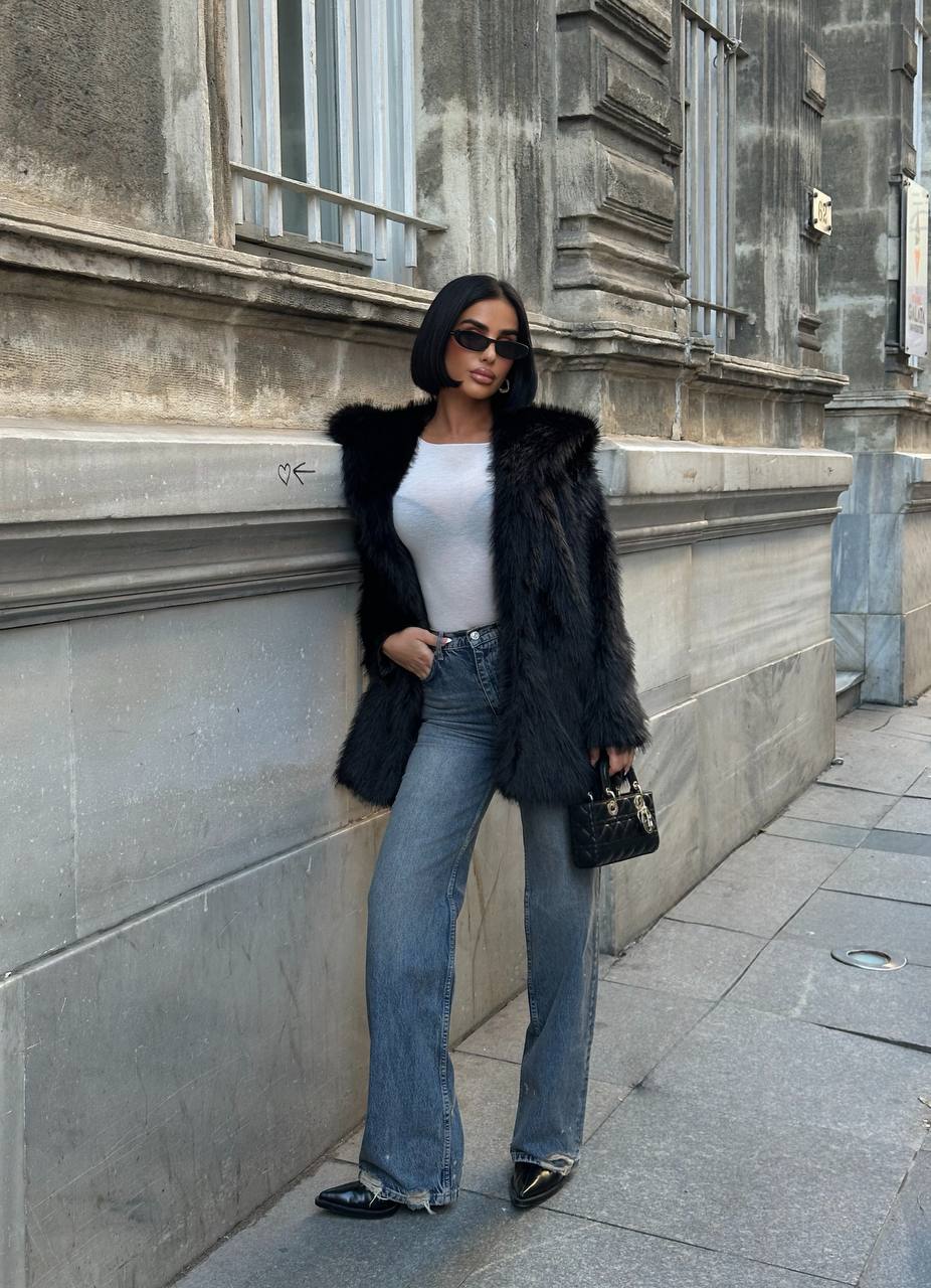 Urban Luxe Faux Fur Coat Oversized Plush Finish - 1260