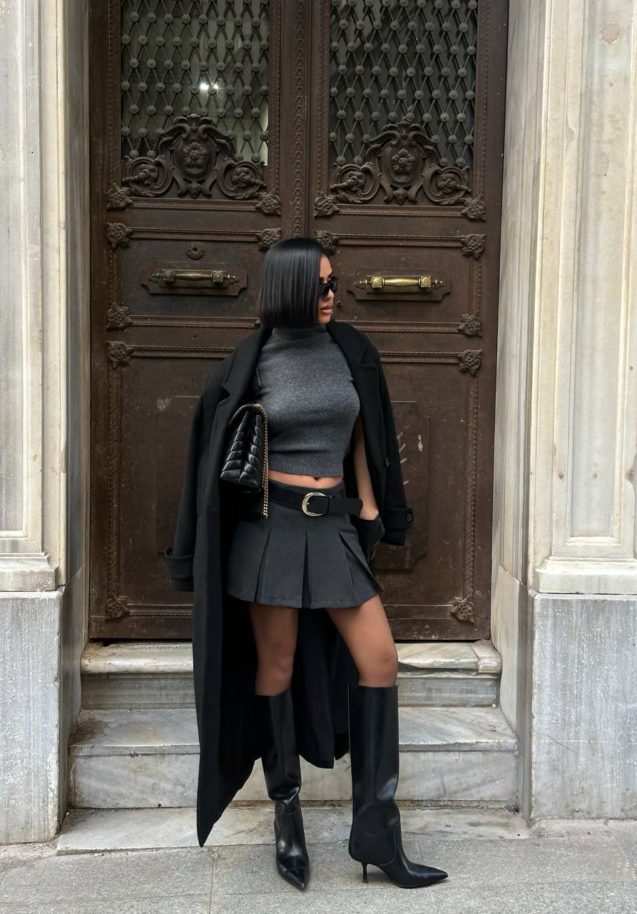 Midnight Muse Mini Skirt Set Halter Open-Back 1274