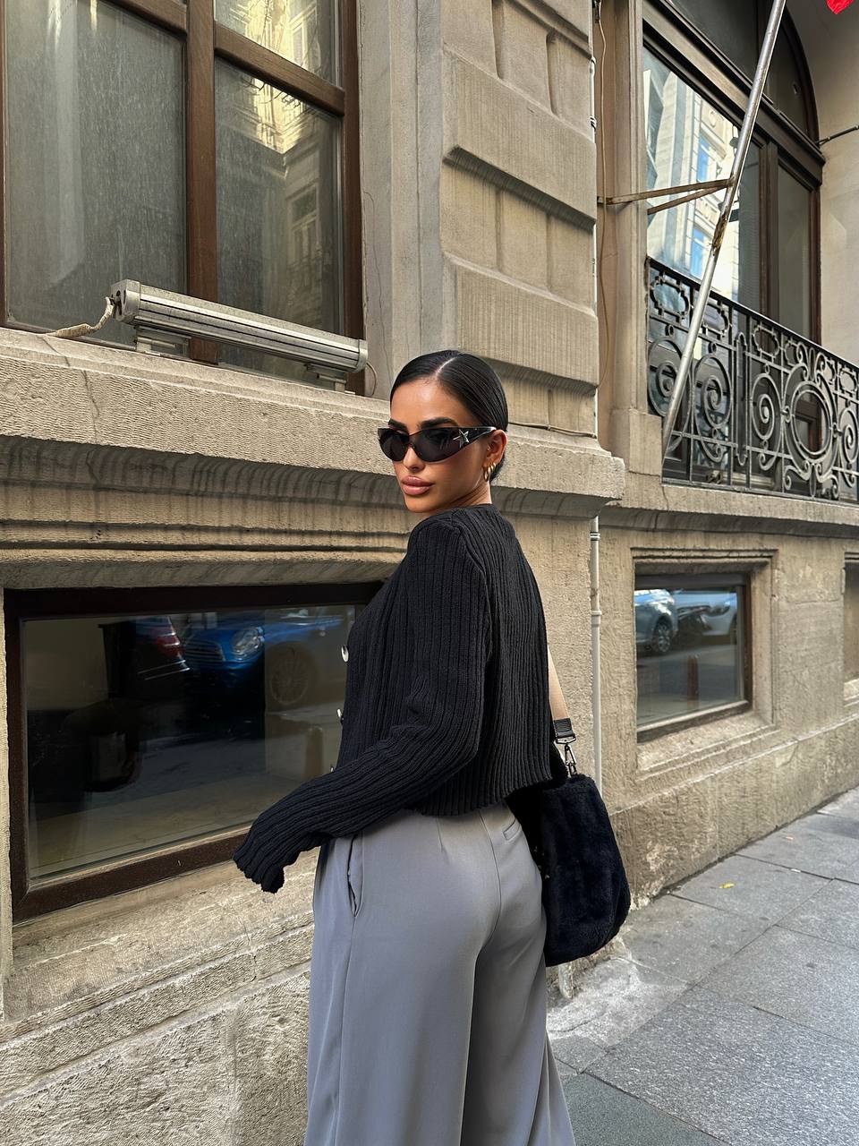 The Ribbed Knit Cardigan & Crop Top Set – 1142