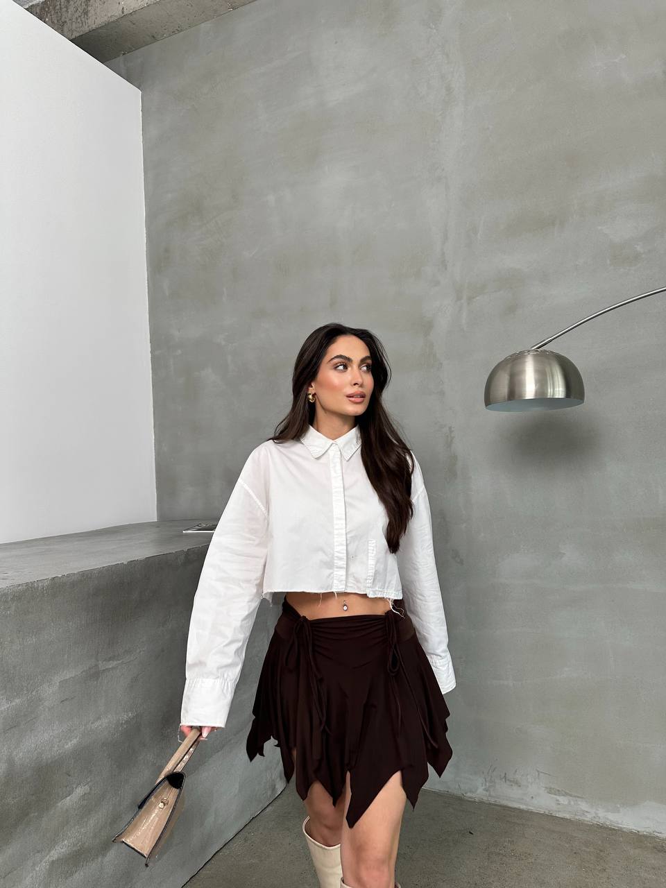 Ethereal Asymmetrical Ruched Skirt - 1173