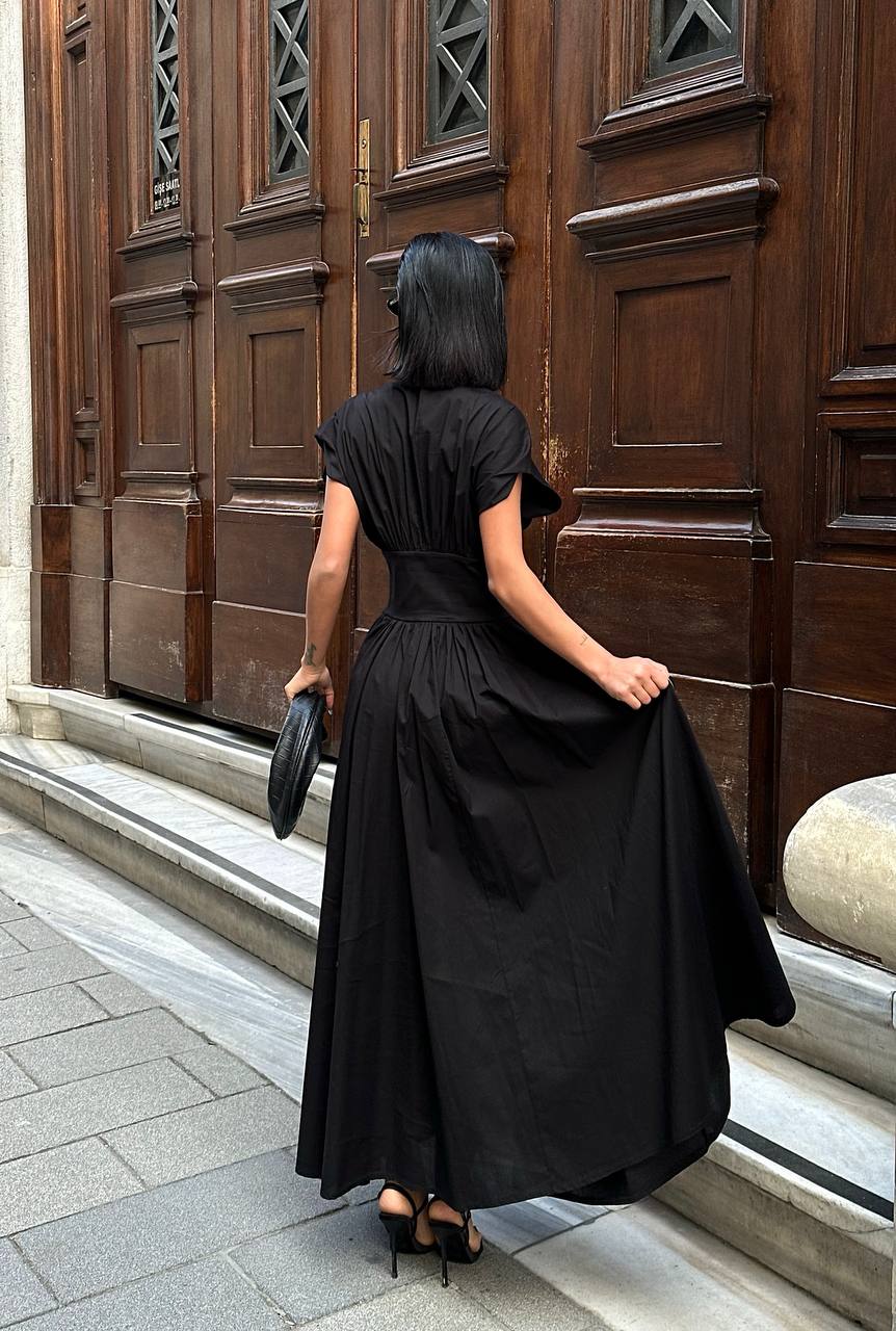 The Empress Waist-Cinched Maxi Dress Statement Elegance - 1189