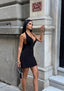 Velvet Flame Halter Mini Dress Night Luxe Edition - 1233