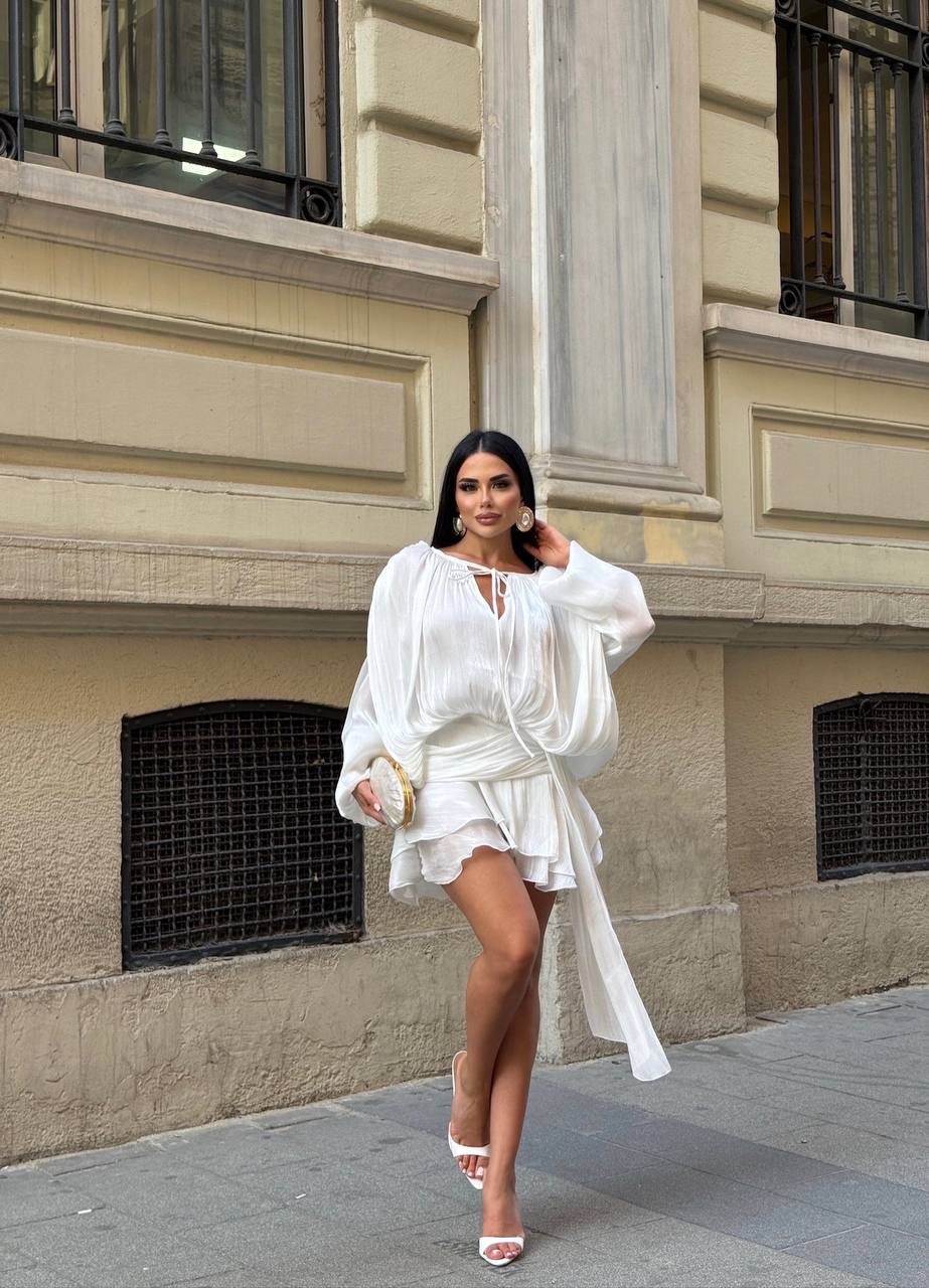 Celeste Pleated Flare Mini Dress Romantic Chic - 1234