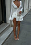 Eternal Ruffle Mini Dress Fit & Flare Button Detail - 1249