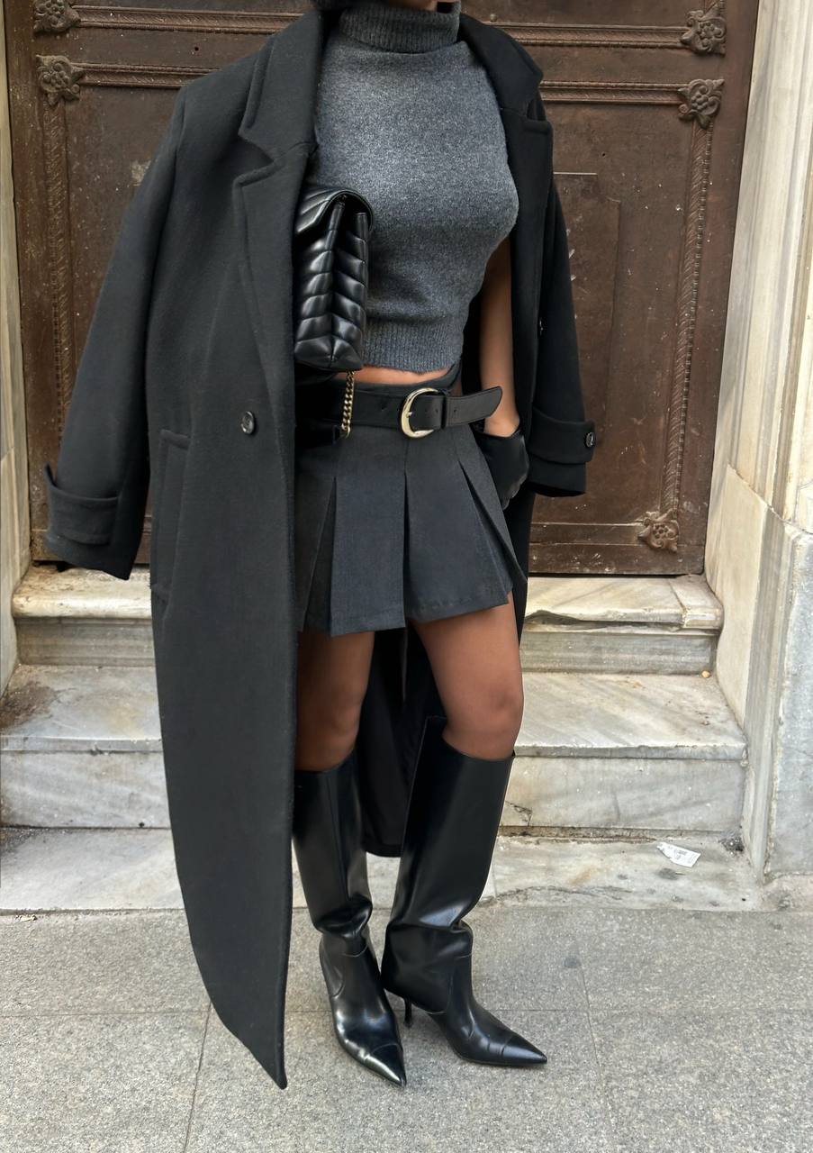 Midnight Muse Mini Skirt Set Halter Open-Back 1274