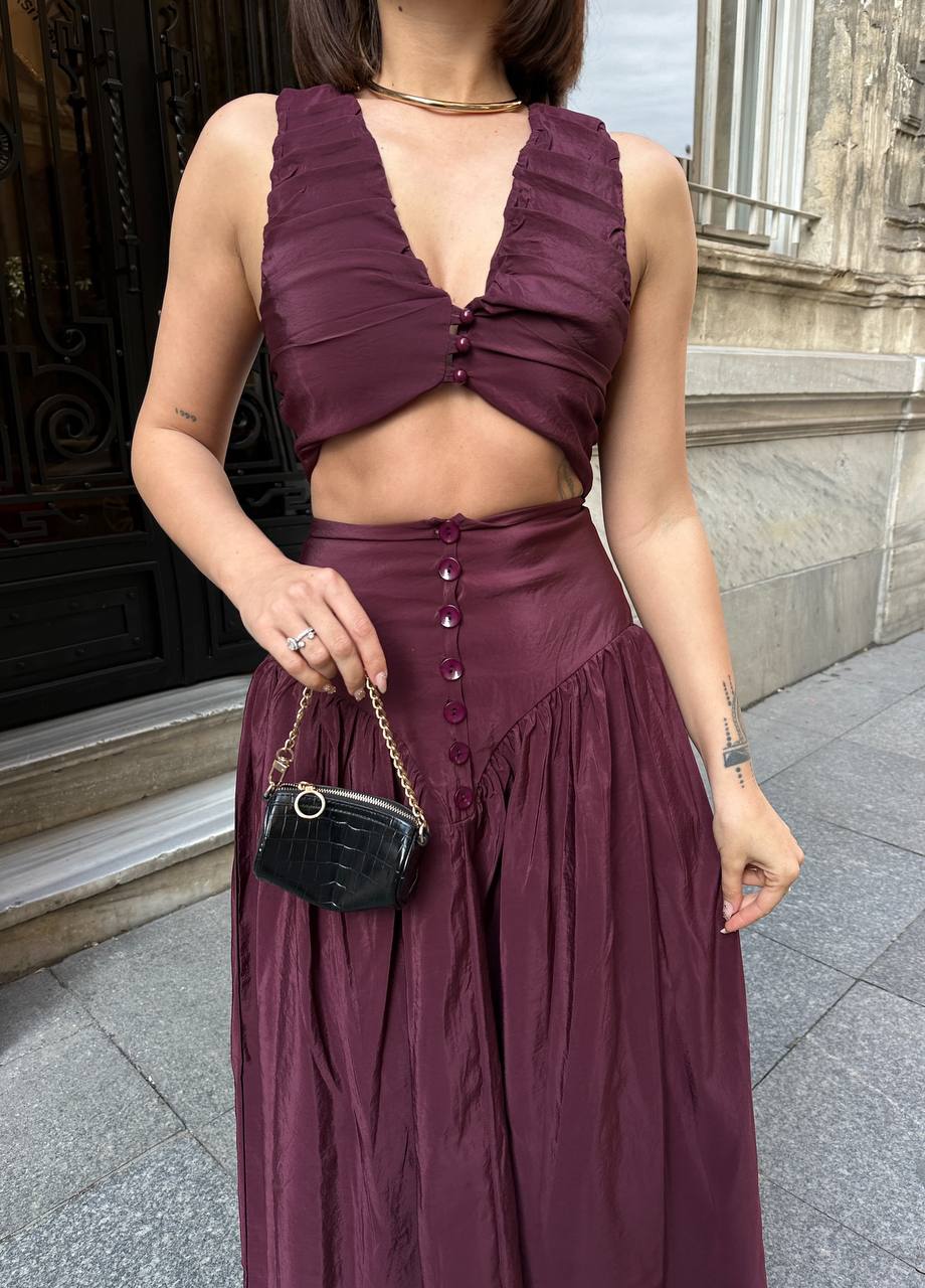 Chic Vintage-Inspired Two-Piece Set - 1179