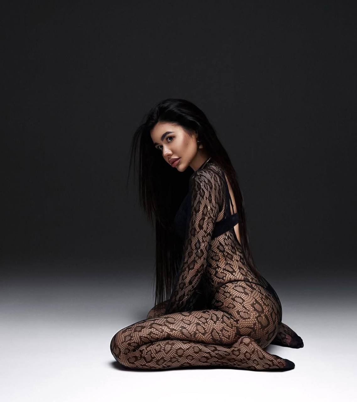 Noir Lace Illusion Full Bodysuit Bold Elegance - 1180