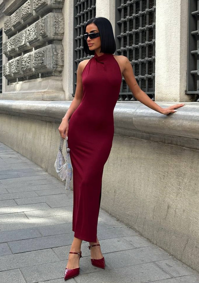 The Palermo Backless Maxi Dress Sultry Sophistication - 1182