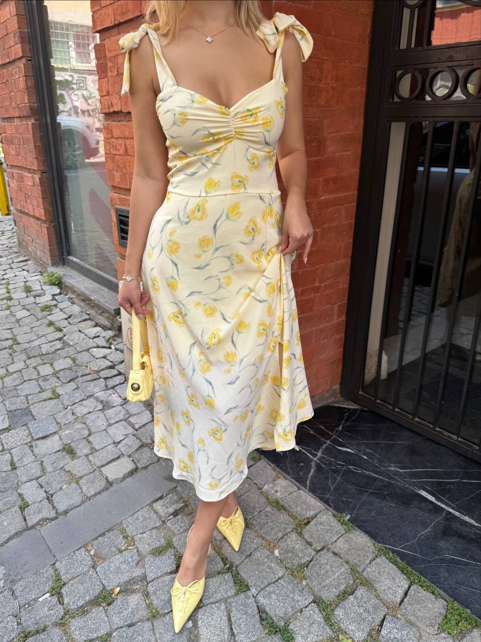 Summer Blossom Shoulder-Tie Blue Floral - 1221