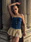 The Denim Corset Tube Top - 1131