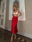 The Satin Elegance Midi Skirt – 1129