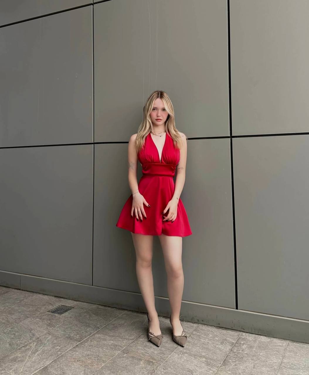 The Allure Satin Halter Mini Dress - 1018