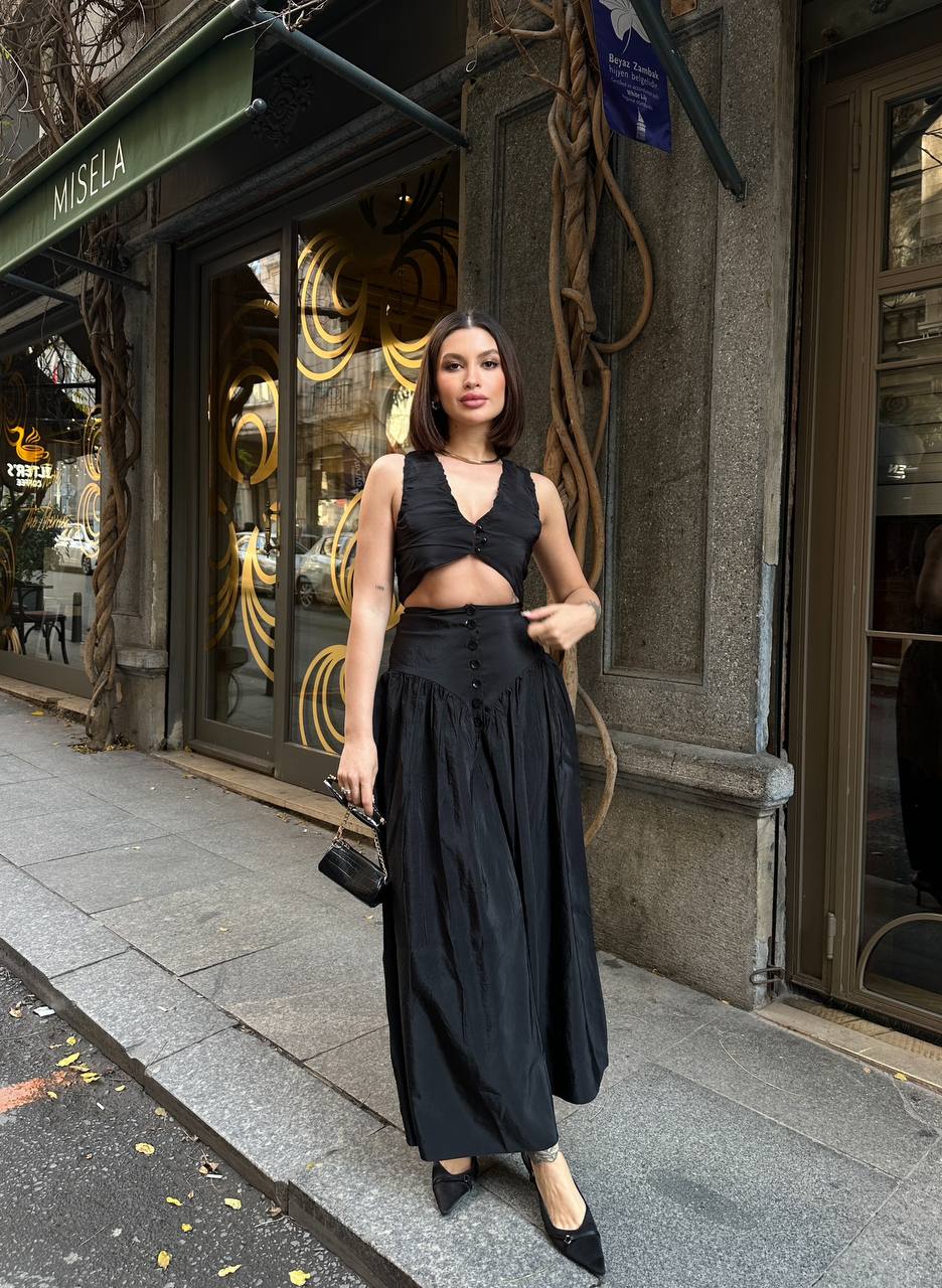 Chic Vintage-Inspired Two-Piece Set - 1179