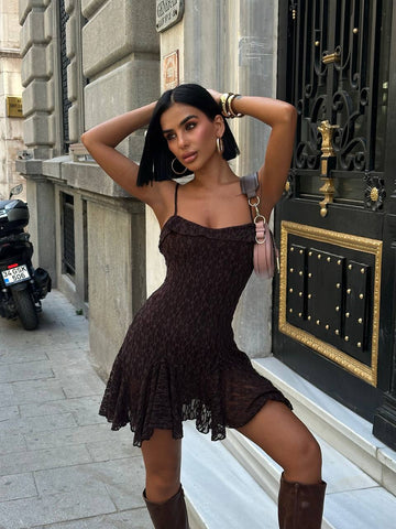 The Urban Romance Textured Mini Dress – 1237