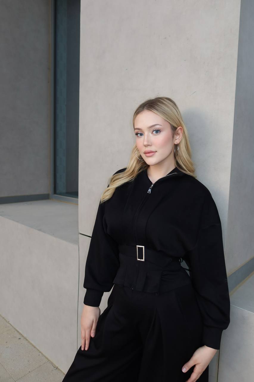 Urban Ease Jumpsuit Wide-Leg Belted - 1256